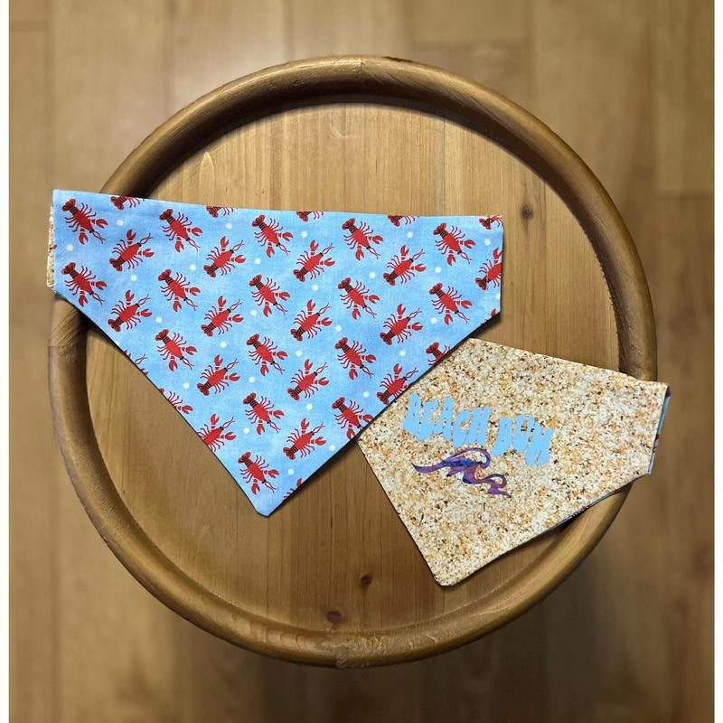 Lobster Beach Bum / Reversible / Over-The-Collar / Pet Bandana