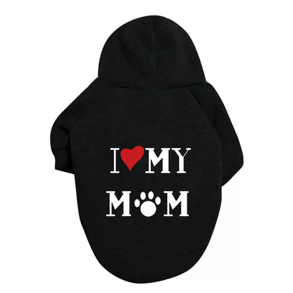 Cute Puppy Sweatshirt Winter Warm Hoodies Pet Pullover Small Cat Dog Outfit Dog Christmas Pet Apparel Clothes A1-Black Medium