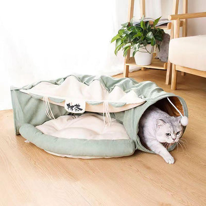 Multifunctional Pet Nest Cat Tunnel and Cat Bed 2 in 1